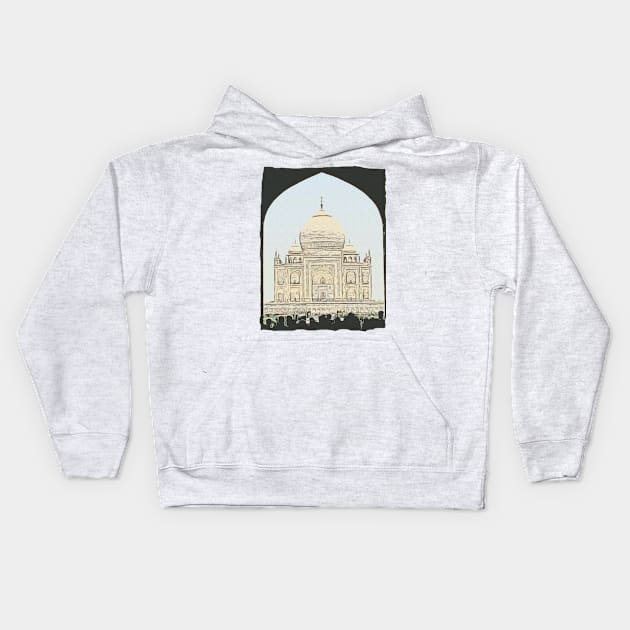 Taj Mahal Kids Hoodie by CDUS